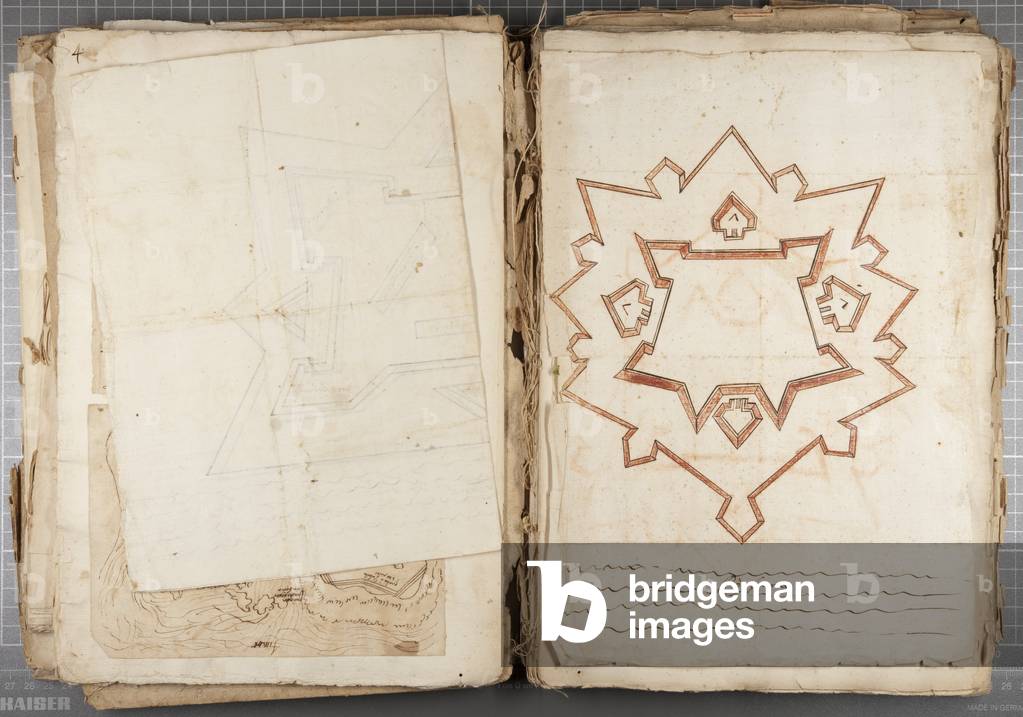 Portfolio of drawings by Mutio Oddi of Urbino and others - Po Fume, c.1635-40 (pen & ink on paper in bound volume)