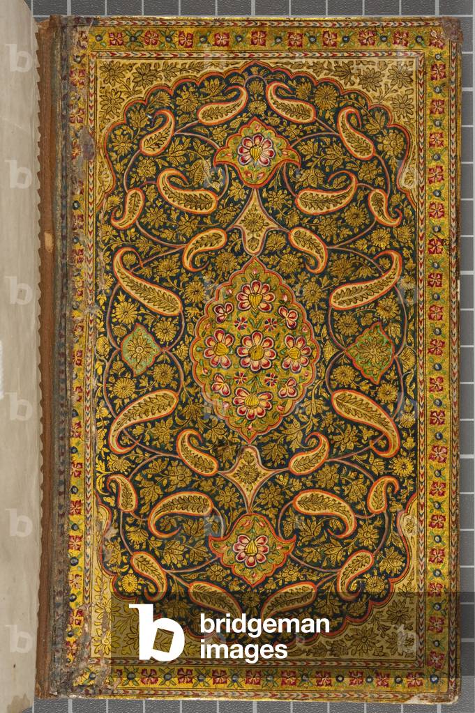 Front cover inside, Letter in Naskhi, Arabic, 1771 (leather-bound volume)