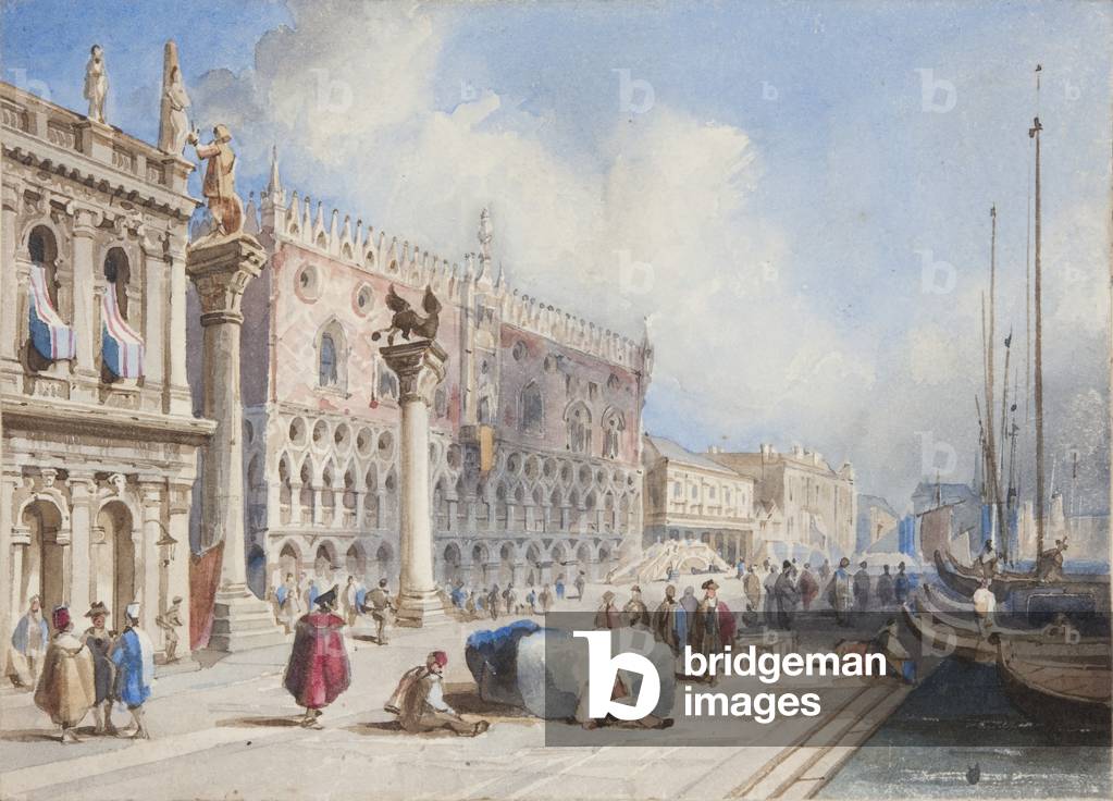 'Venice', pasted in to Thomas Moody's Journal of a tour through Switzerland and Italy, 1822 (w/c on paper)