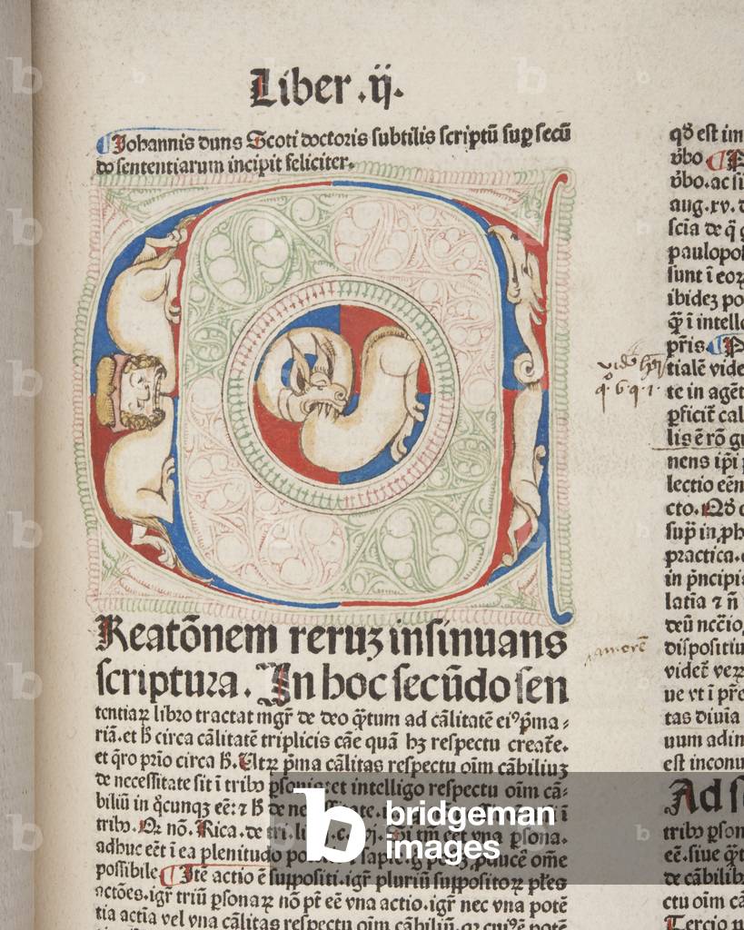 Fol 131, detail, Quaestiones in quattuor libros Sententiarum, by John Duns Scotus (vellum)