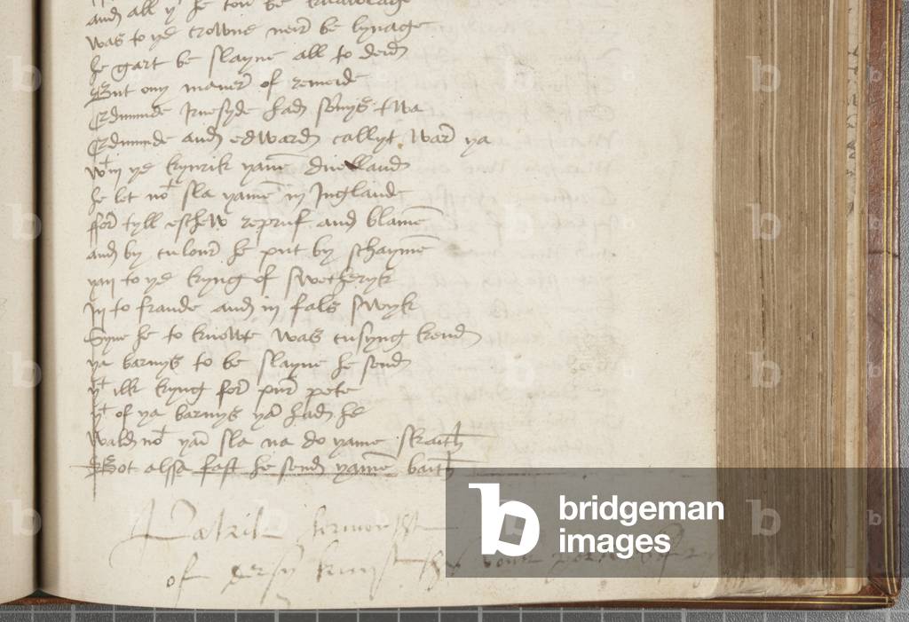 Copy of the Chronicle Andrew of Wyntoun, Fol 224 recto, detail, c.1550 (ink on paper)