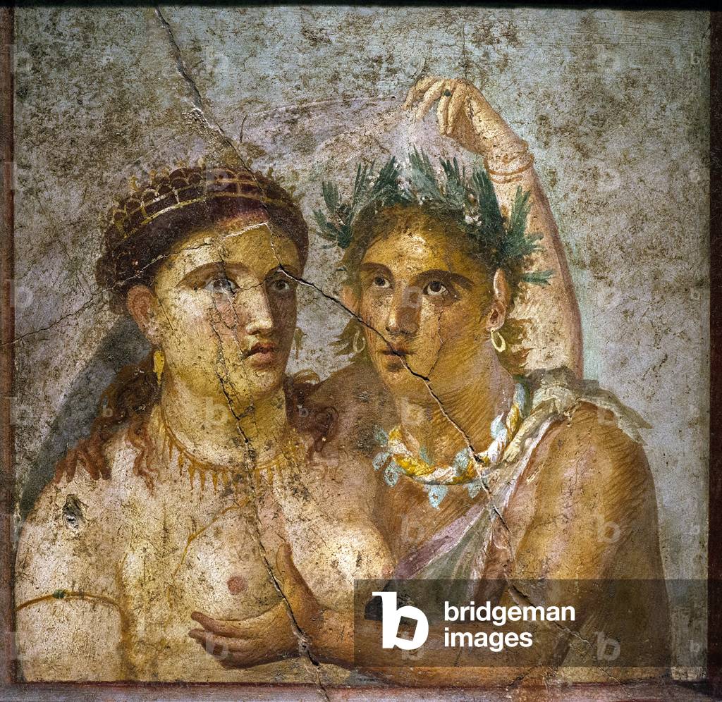 Image of Fresco depicting The satyr and the menade - Satyr and maenad - Pompei - Casa di Cecilio Giocondo - Sa