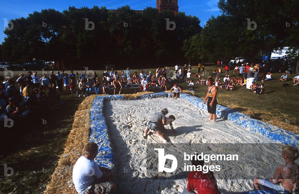 Mashed Potato Wrestling Contest, Potato Days Fest, Barnesville, Minnesota (photo)