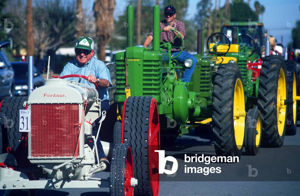 Tractors in Parade, Carrot ,&, BBQ Cook-off, Holtville, California (photo)