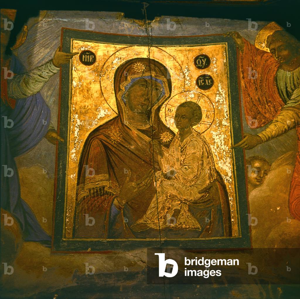 Copy of the Tikhvin Icon of the Mother of God (tempera & gold leaf on panel)