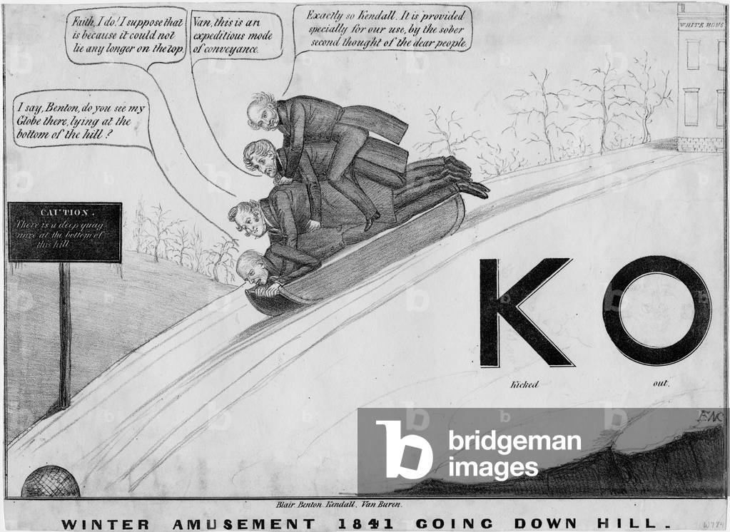 Winter amusement 1841: going down hill, published by H R Robinson, New York, (litho)