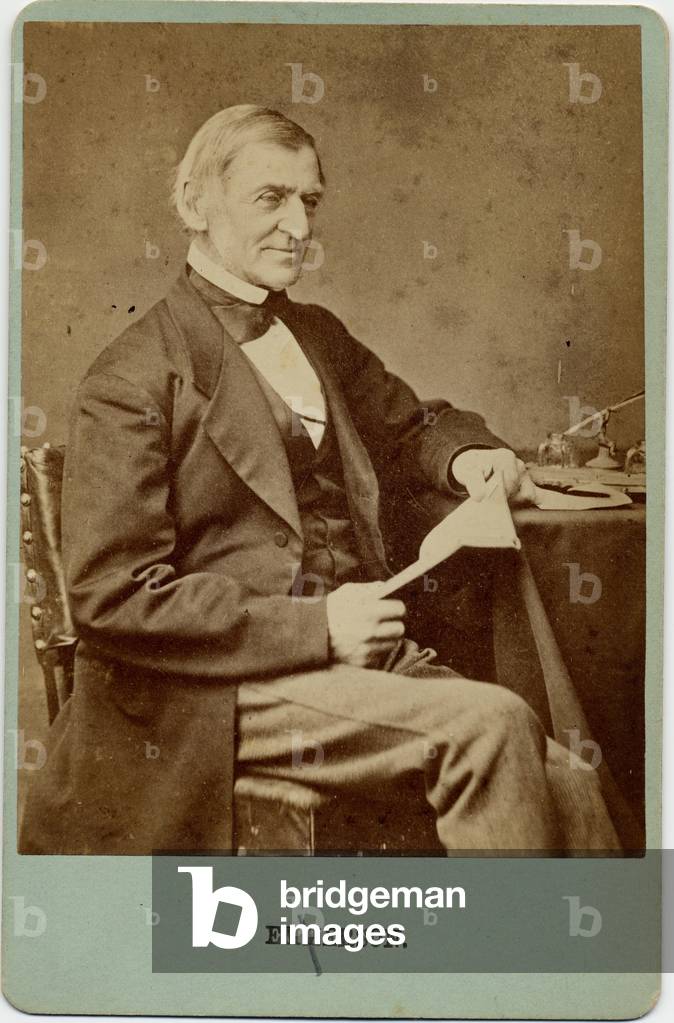 Ralph Waldo Emerson (1803-82), American poet, philosopher, essayist (albumen photo)