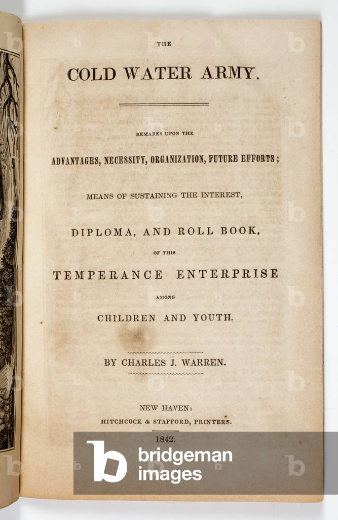 Frontispiece for 'The Cold Water Army Pledge' by Charles J. Warren, 1842 (litho)