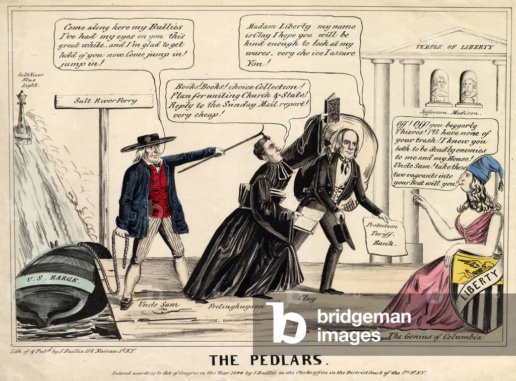 The pedlars, published in New York, 1844 (colour litho)