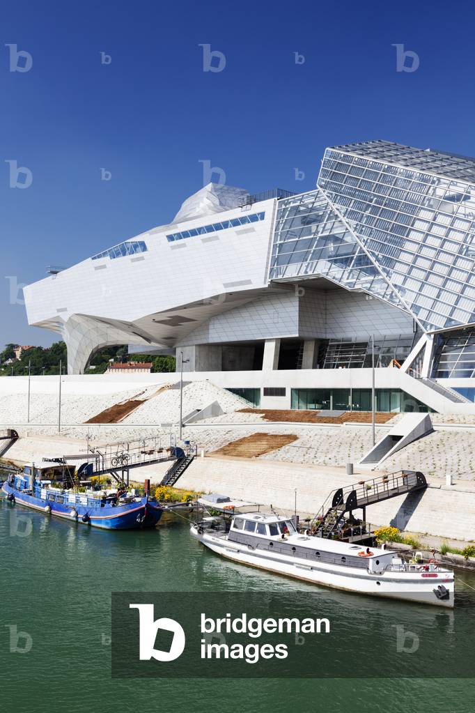 View over the Rhone to the Musee des Confluences in Lyon, France, 2015 (photo)