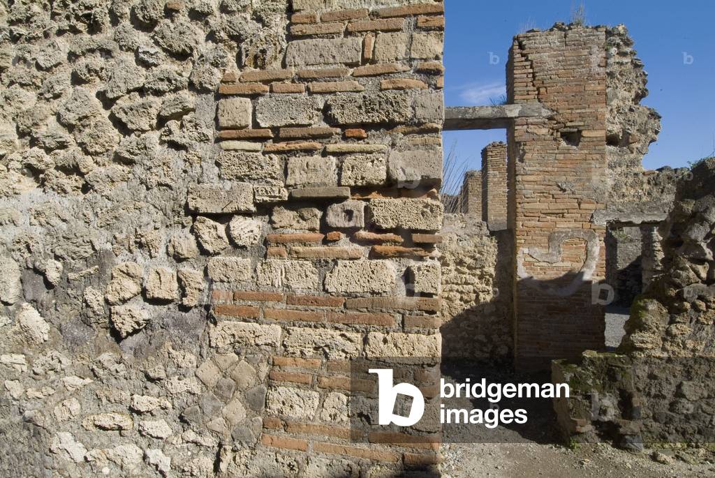 Wall and foundations, Roman site of Pompeii, Italy (photo)
