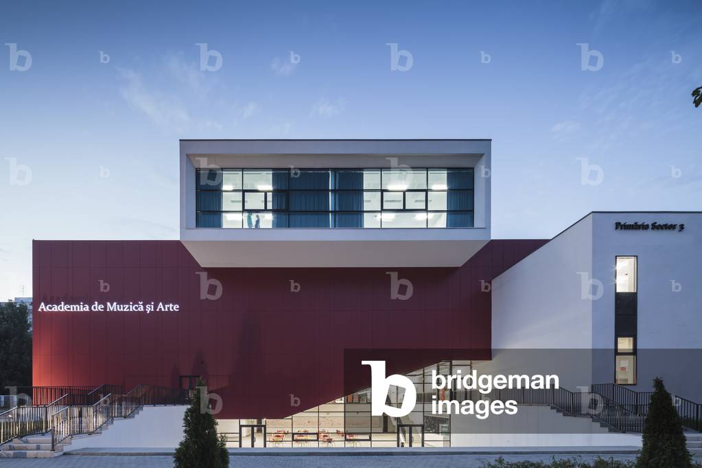 Exterior view of the Academy for Arts and Music in Bucharest, Romania,  (photo)