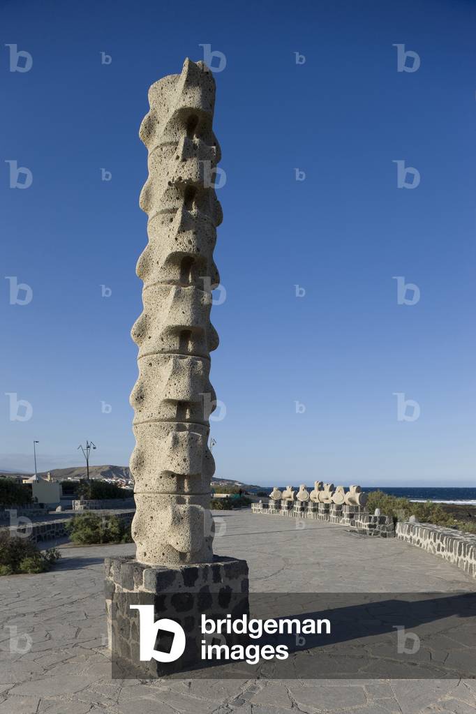 Sculpture by the beach by local artist, El Medano, Tenerife, Spain (photo)