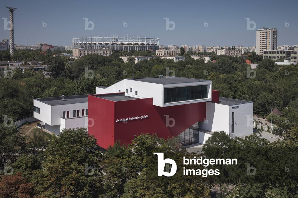 Exterior view of the Academy for Arts and Music in Bucharest, Romania,  (photo)