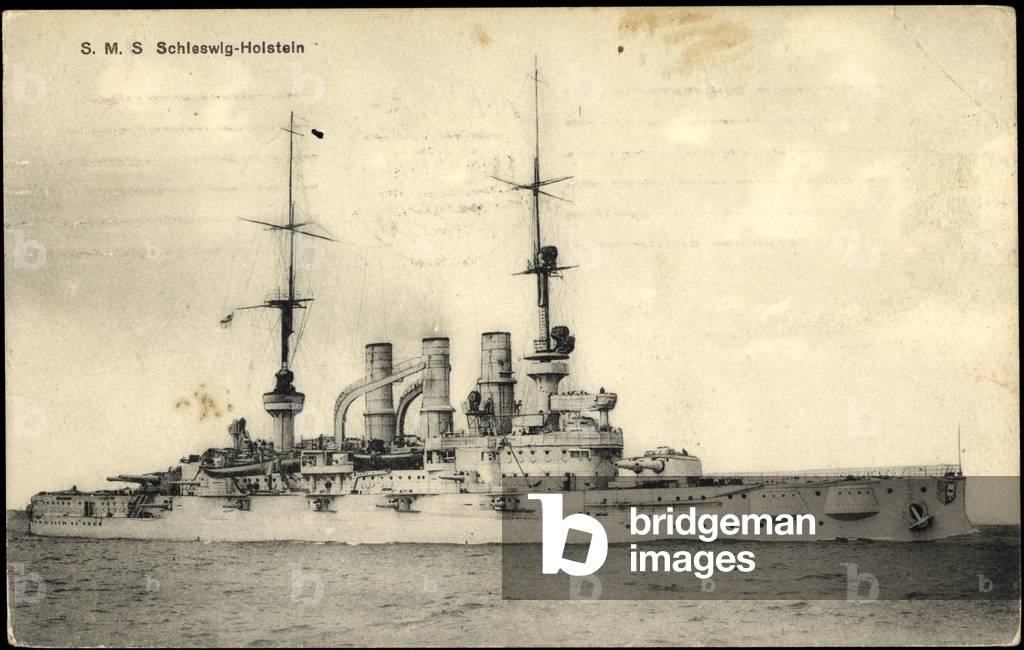 The German warship SMS Schleswig Holstein