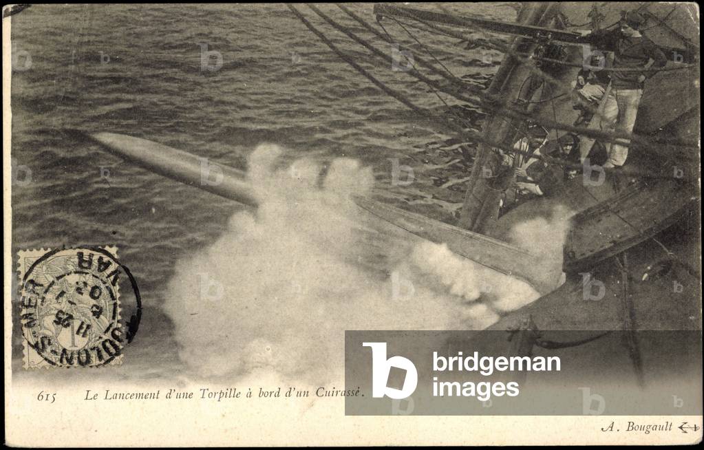 Warship fires Torpedo