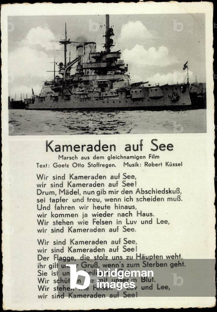 Song Comrades at Sea, Otto Stoffregen, Warship