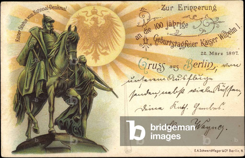 Litho 100th birthday party Kaiser Wilhelm I