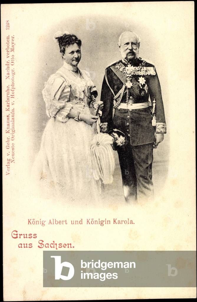 Greeting from Saxony, King Albert with Queen Karola