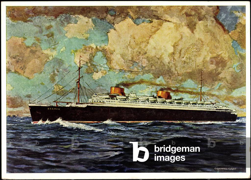 Artist Graf, G., Nordd. Lloyd Bremen, Dampfer Bremen