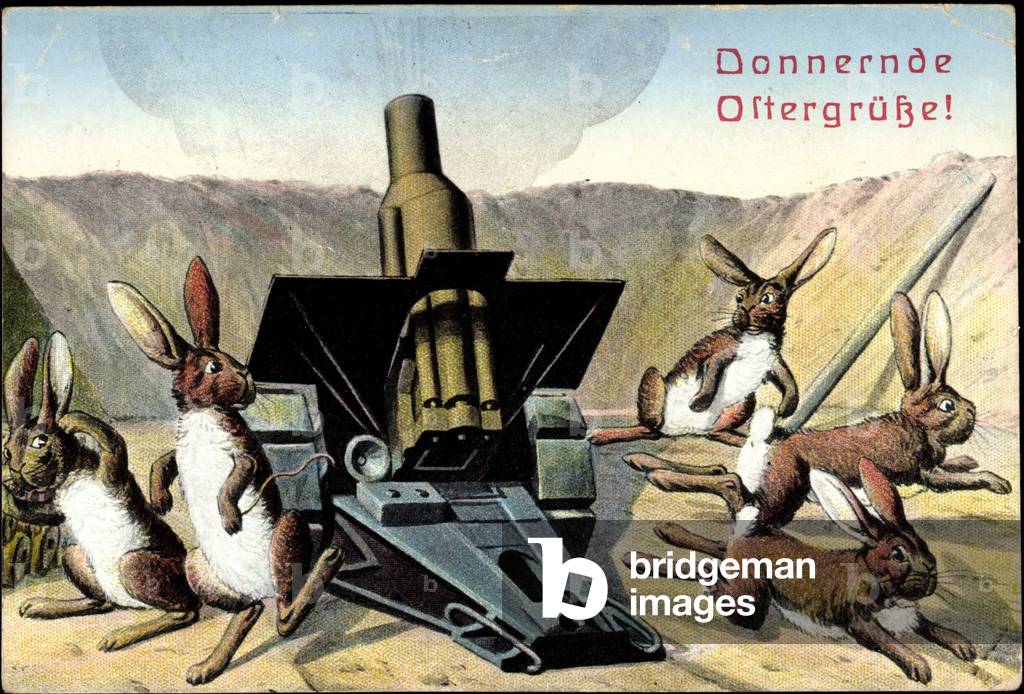 Artists Happy Easter, Easter bunnies firing cannon