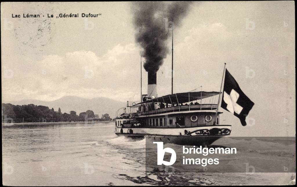 Lake Geneva, Le General Dufour, Swiss Flag