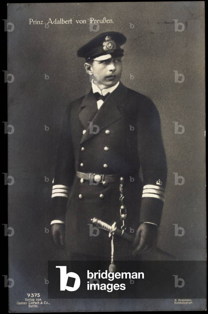 Ak Prince Adalbert of Prussia, Liersch 7375, uniform, sabre (b/w photo)