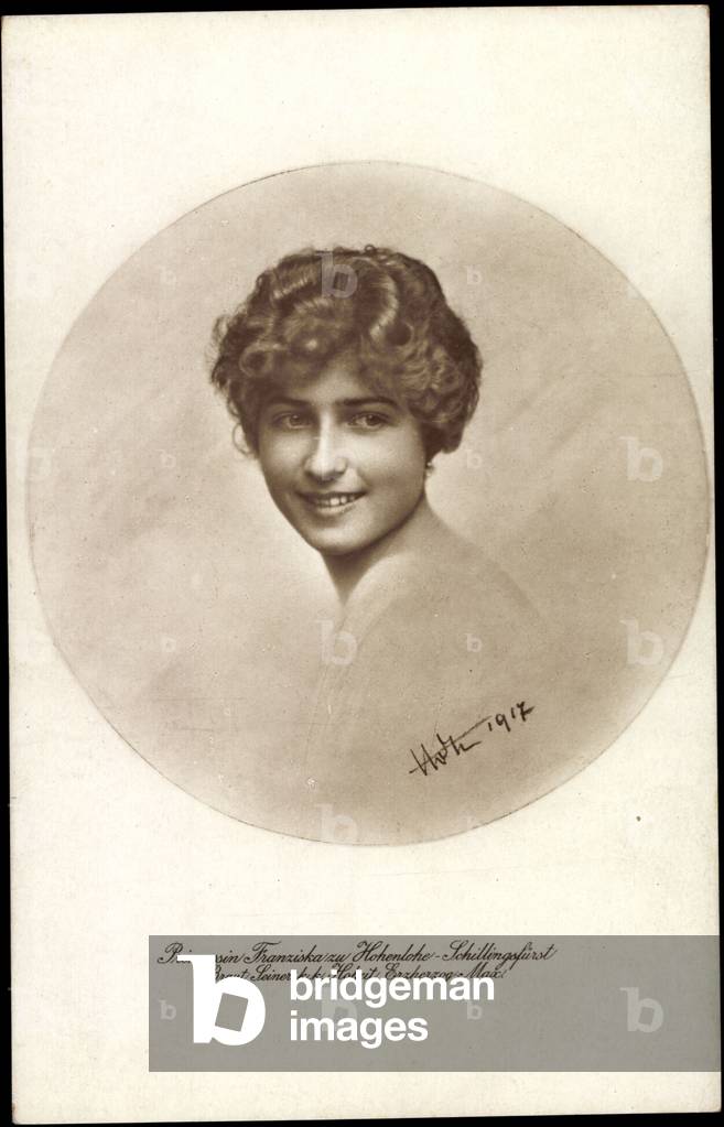 Ak Princess Franziska to Hohenlohe Schillingsfürst of Austria (b/w photo)