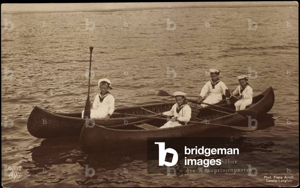 The sons of the Crown Prince couple rowing, NPG