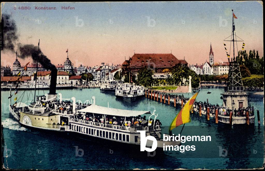 Constance Lake Constance, view to the harbour, steamer