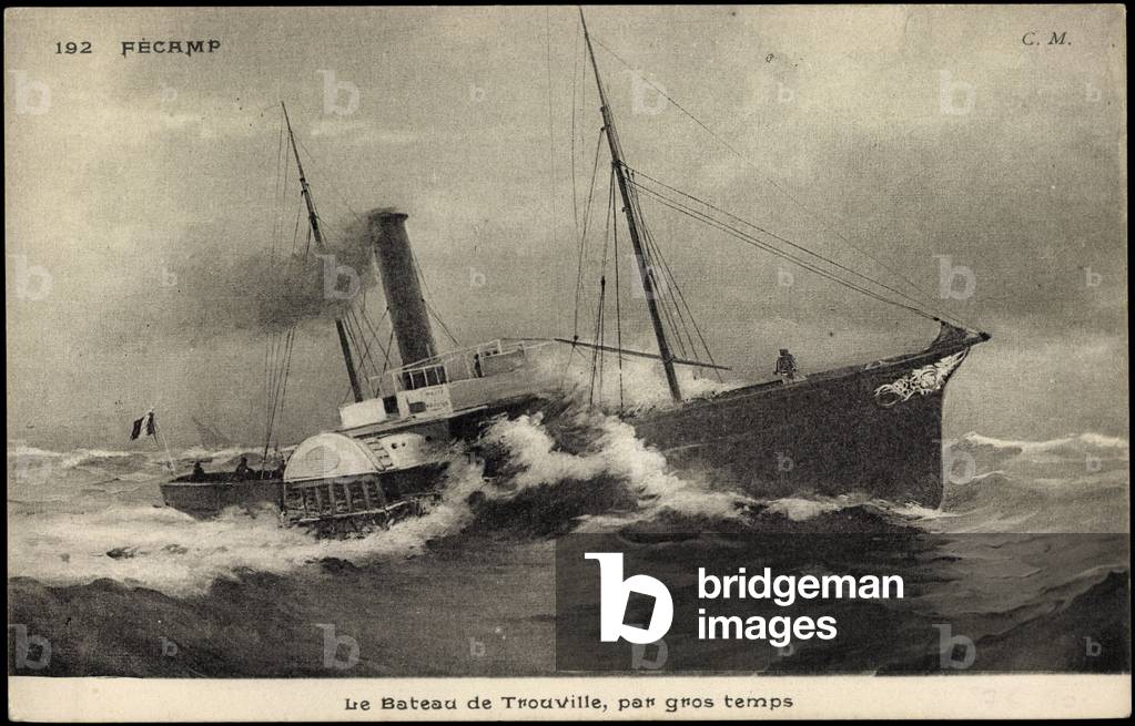 Trouville boat in bad weather, Fährschiff