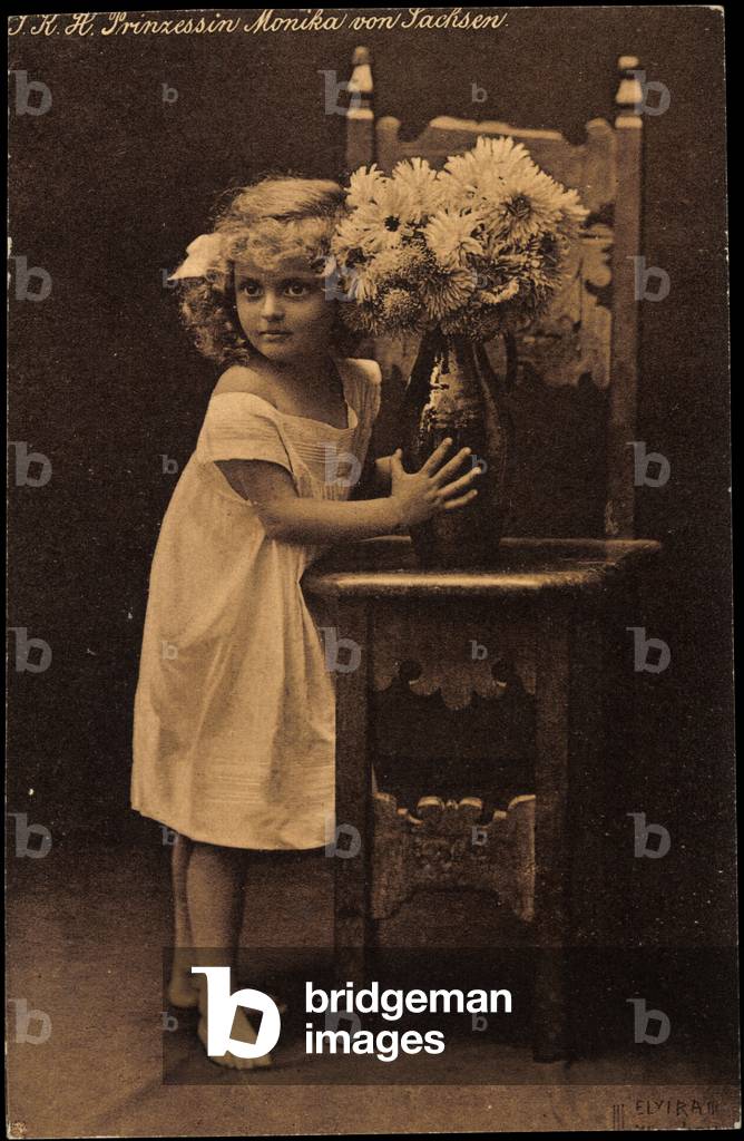 Photo Ak Princess Pia Monika of Saxony as Little Girl (b/w photo)