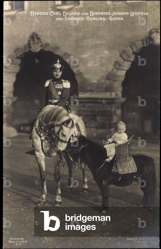 Carl Eduard and Johann Leopold riding