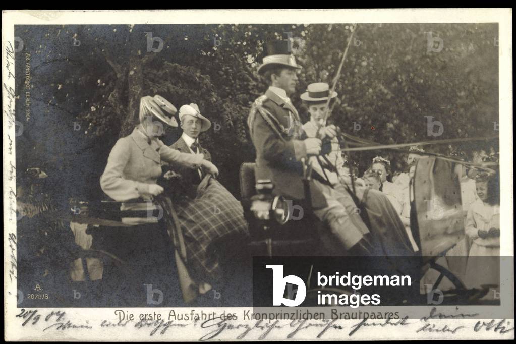 Crown Prince Friedrich Wilhelm with wife in carriage
