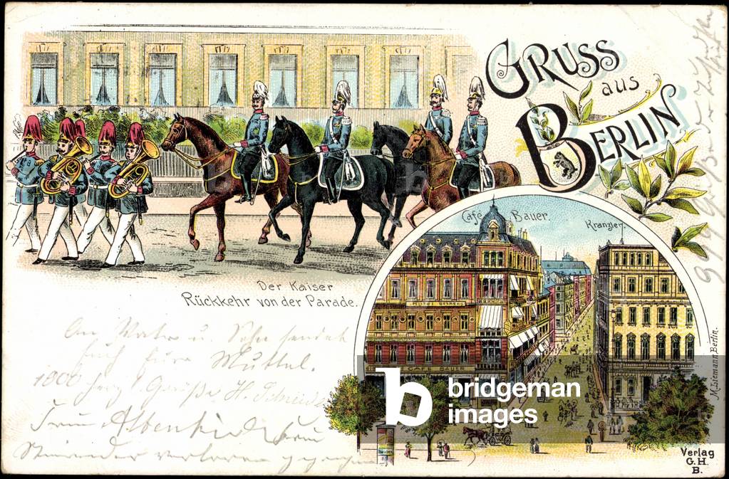 Litho Berlin, The Emperor, Return of Parade, Soldiers