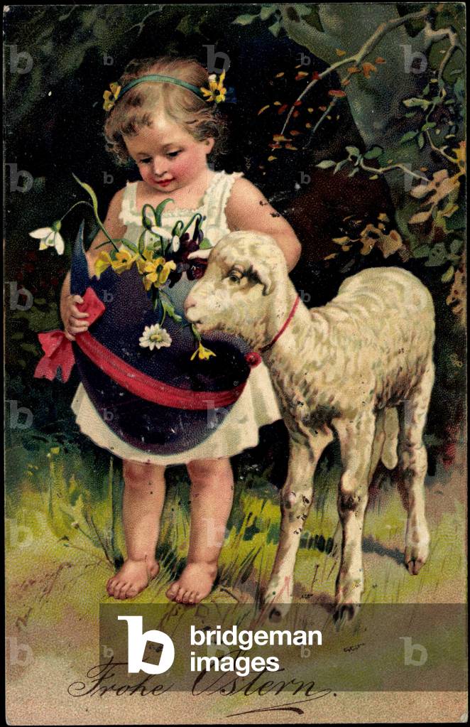 Easter greetings card (colour litho)