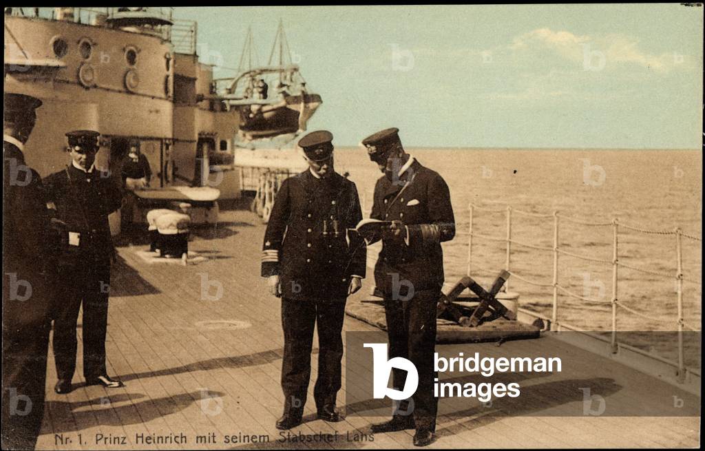 Prince Heinrich with his chief of staff Lans, warship