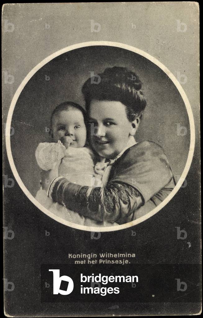 Passepartout Köningin Wilhelmina met Prinses Juliana