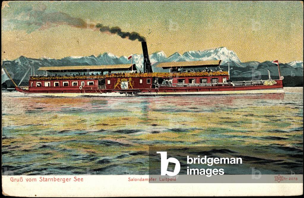 Lake Starnberg, view of Salonsteamer Luitpold