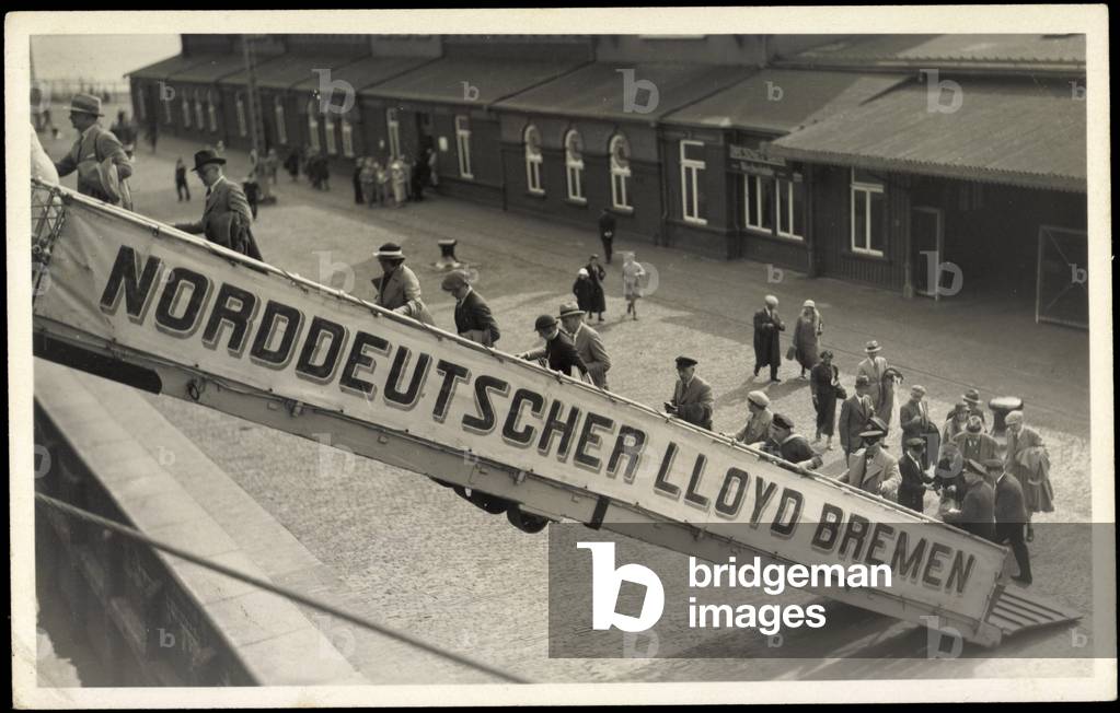 Photo Dampfer Stuttgart, Lloyd Bremen, Gangway