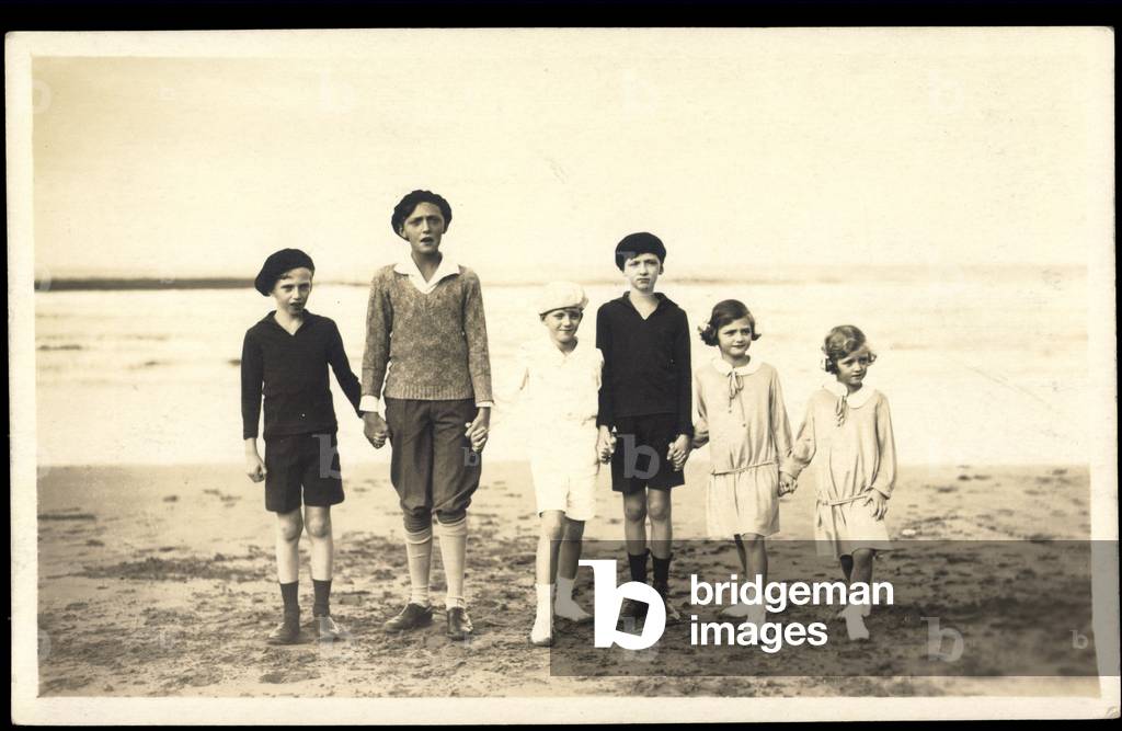 Photo Ak Prince Otto and Robert, Adelheid, beach, sea view (b/w photo)