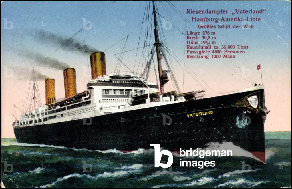 HAPAG, steamship Vaterland, giant steamer