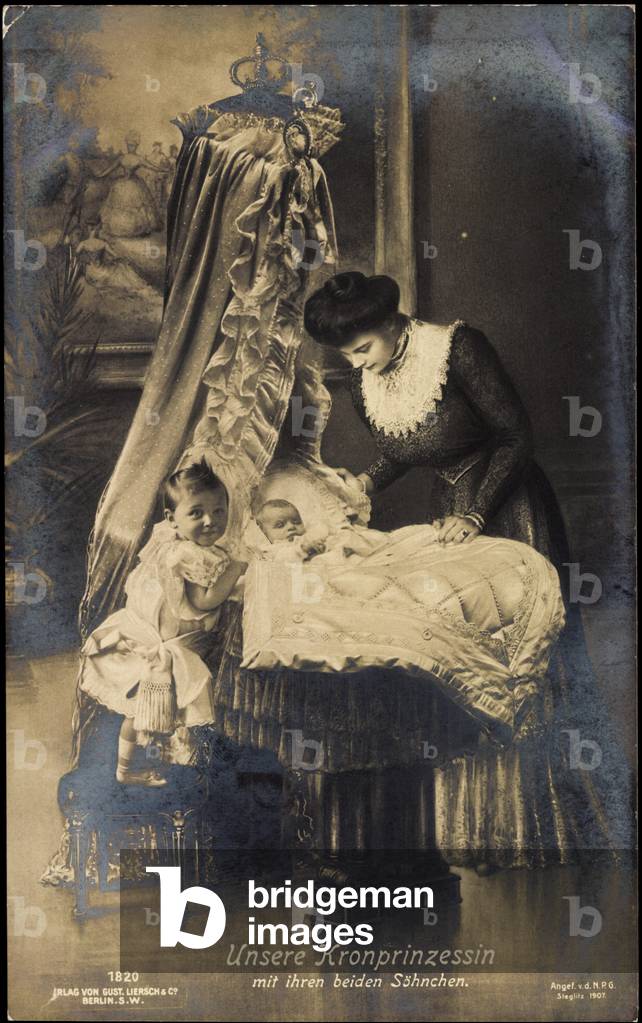 Crown Princess Cecilie with two sons, Liersch