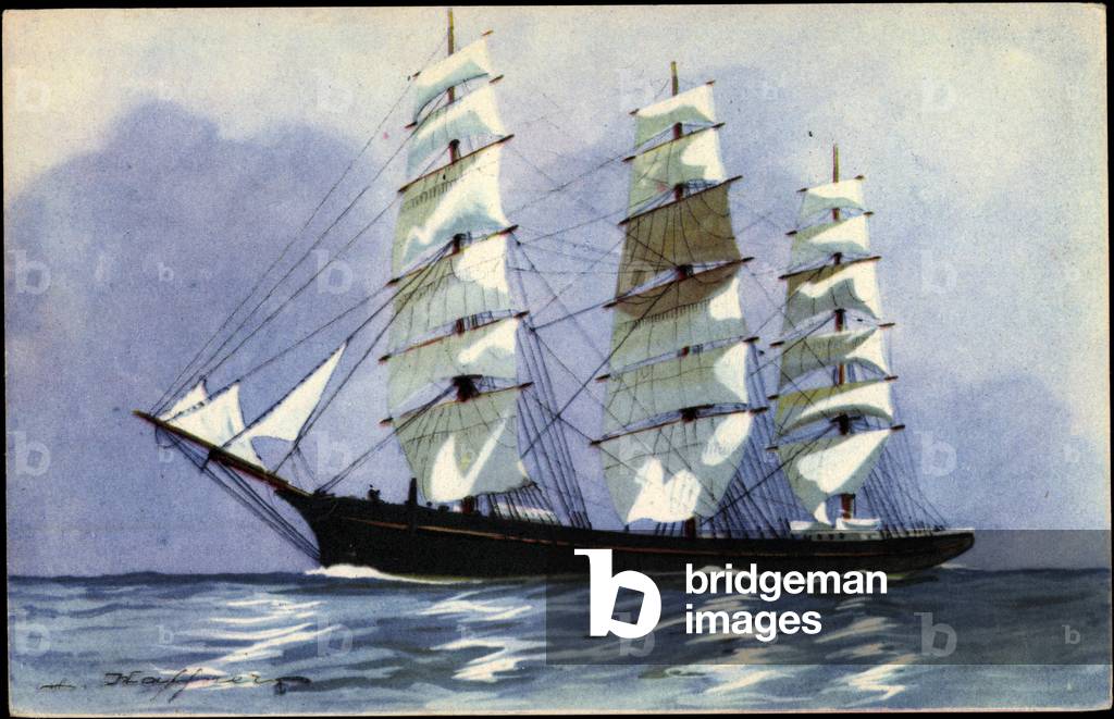 Artist Haffner, L., Sailing ship, Trois Mats franc