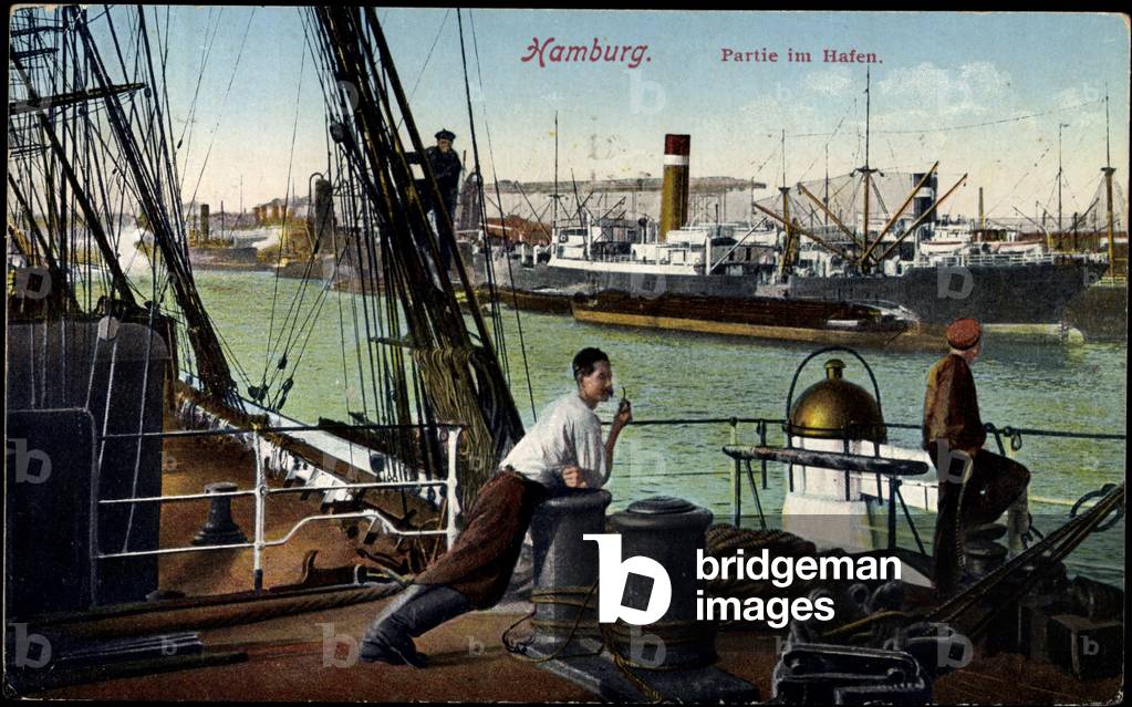 Hamburg, Port, Worker on Deck