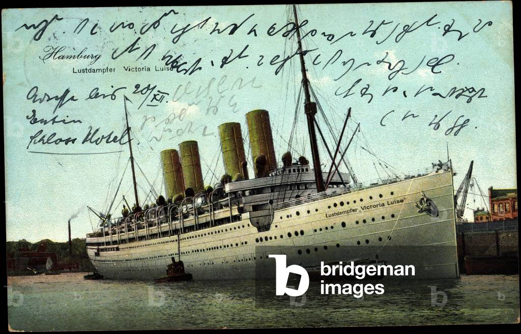 Victoria Luise pleasure steamer at anchor, DELAG