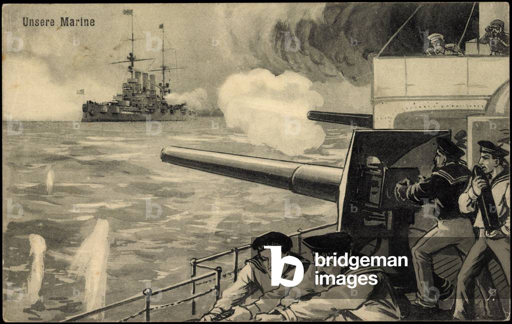 Artists Unsere Marine, German sailors in battle