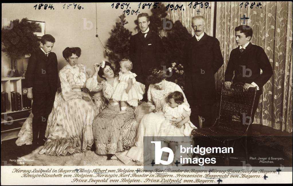 Ak Duke Luitpold of Bavaria, King Albert of Belgium, Prince Leopold of Bavaria (b/w photo)