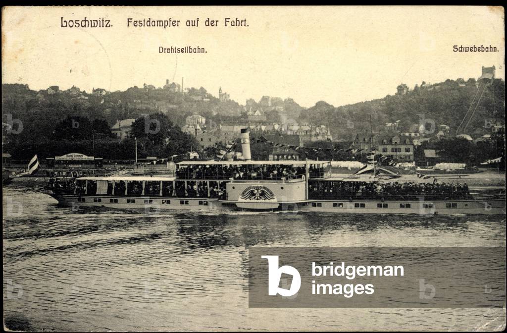 Dresden, Loschwitz, barge Ksr Wilhelm II, Elbe