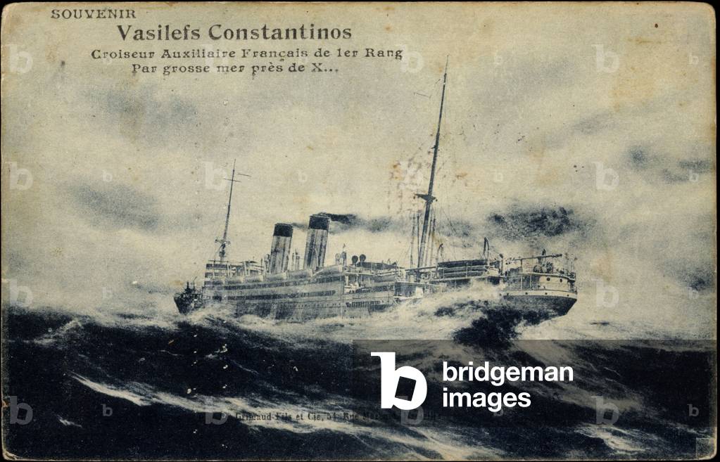 Vasilefs Constantinos, Dampfschiff im Sturm,Croiseur